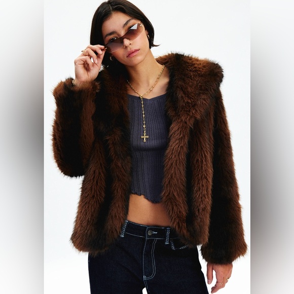 Silence + Noise Yavonne Faux Fur Teddy Jacket LNWOT size XS - Picture 11 of 11